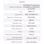 Dmuchawa wentylator pieca CO WPA 117 Defro, przysłona, klapka, gniazdo - 8