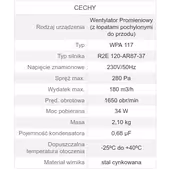 Dmuchawa wentylator pieca CO WPA 117 34W klapka przewód 2mb Oryginalna - 6