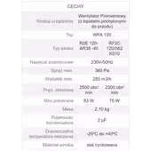 Dmuchawa wentylator pieca CO WPA 120 z klapą 75W Oryginalny - 6